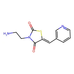 (5E)-3-(2-aminoethyl)-5-(pyridin-3-ylmethylidene)-1,3-thiazolidine-2,4-dione structure
