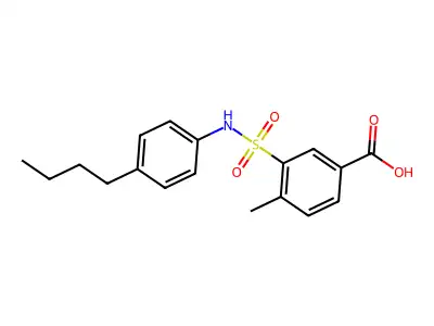 3-((4-Butylphenyl)sulfamoyl)-4-methylbenzoic acid structure