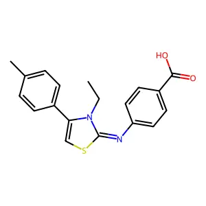 (Z)-4-((3-ethyl-4-(p-tolyl)thiazol-2(3H)-ylidene)amino)benzoic acid structure