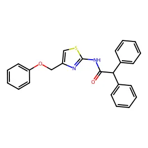 N-[4-(phenoxymethyl)-1,3-thiazol-2-yl]-2,2-diphenylacetamide structure