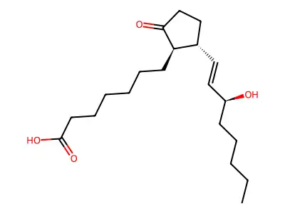 7-[(1R,2R)-2-[(3S)-3-hydroxyoct-1-enyl]-5-oxocyclopentyl]heptanoic acid structure