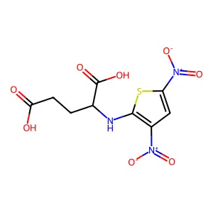 2-[(3,5-Dinitrothiophen-2-yl)amino]pentanedioic acid structure