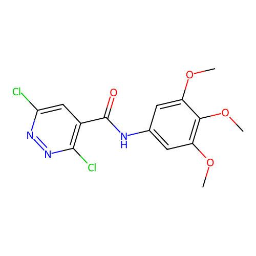 3,6-dichloro-N-(3,4,5-trimethoxyphenyl)pyridazine-4-carboxamide structure
