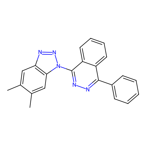 1-(5,6-dimethyl-1H-1,2,3-benzotriazol-1-yl)-4-phenylphthalazine structure