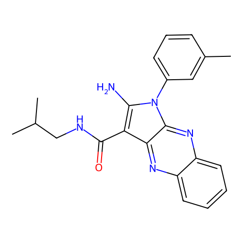 2-amino-N-isobutyl-1-(m-tolyl)-1H-pyrrolo[2,3-b]quinoxaline-3-carboxamide structure