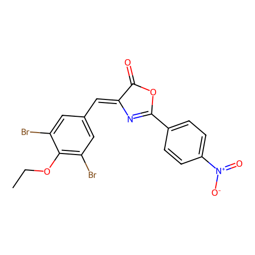 (Z)-4-(3,5-dibromo-4-ethoxybenzylidene)-2-(4-nitrophenyl)oxazol-5(4H)-one structure