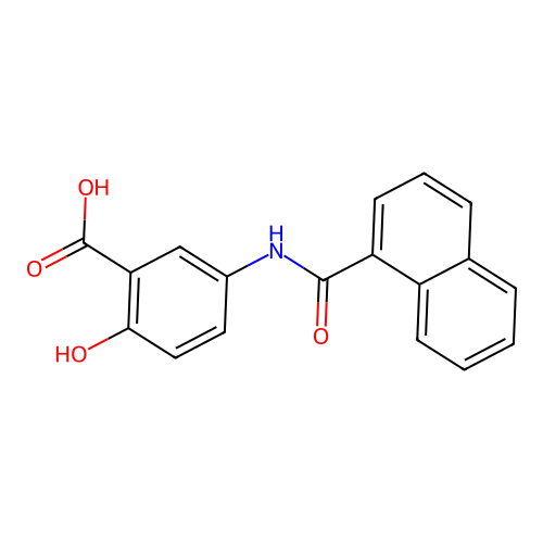 2-Hydroxy-5-[(naphthalen-1-ylcarbonyl)amino]benzoic acid structure