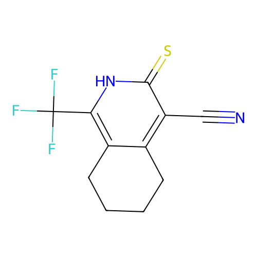 3-Thioxo-1-(trifluoromethyl)-2,3,5,6,7,8-hexahydroisoquinoline-4-carbonitrile structure