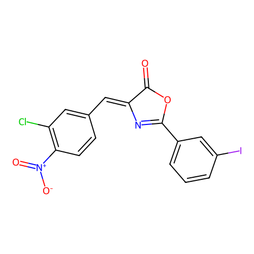 (Z)-4-(3-chloro-4-nitrobenzylidene)-2-(3-iodophenyl)oxazol-5(4H)-one structure