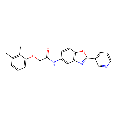 2-(2,3-dimethylphenoxy)-N-[2-(pyridin-3-yl)-1,3-benzoxazol-5-yl]acetamide structure