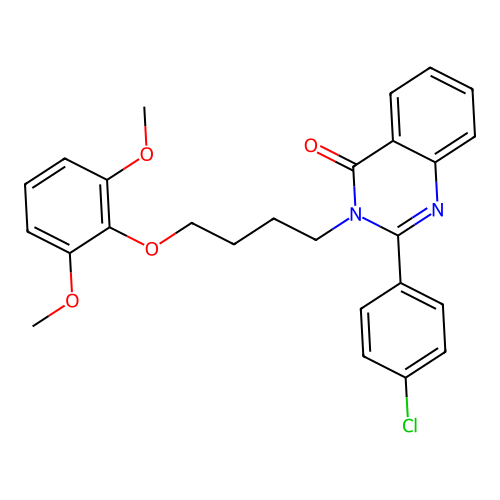 2-(4-chlorophenyl)-3-(4-(2,6-dimethoxyphenoxy)butyl)quinazolin-4(3H)-one structure