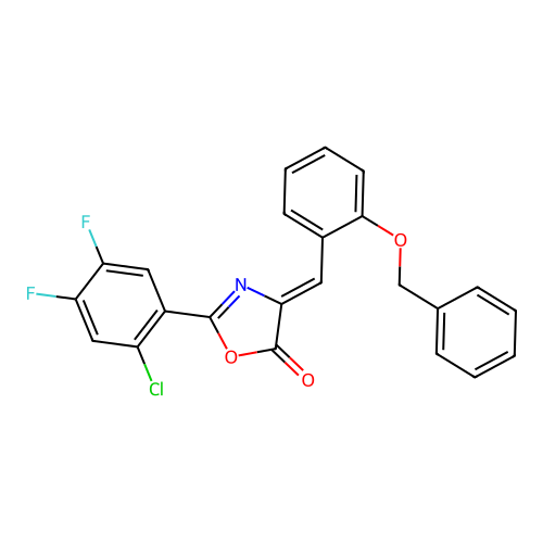 (4Z)-4-[2-(benzyloxy)benzylidene]-2-(2-chloro-4,5-difluorophenyl)-1,3-oxazol-5(4H)-one structure