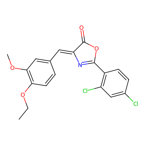 (Z)-2-(2,4-dichlorophenyl)-4-(4-ethoxy-3-methoxybenzylidene)oxazol-5(4H)-one structure
