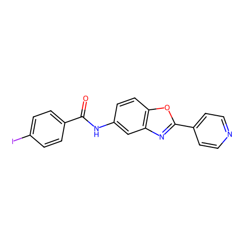 4-iodo-N-[2-(pyridin-4-yl)-1,3-benzoxazol-5-yl]benzamide structure