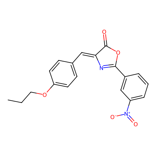 (Z)-2-(3-nitrophenyl)-4-(4-propoxybenzylidene)oxazol-5(4H)-one structure
