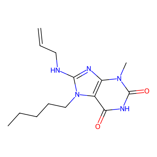 8-Allylamino-3-methyl-7-pentyl-3,7-dihydro-purine-2,6-dione structure
