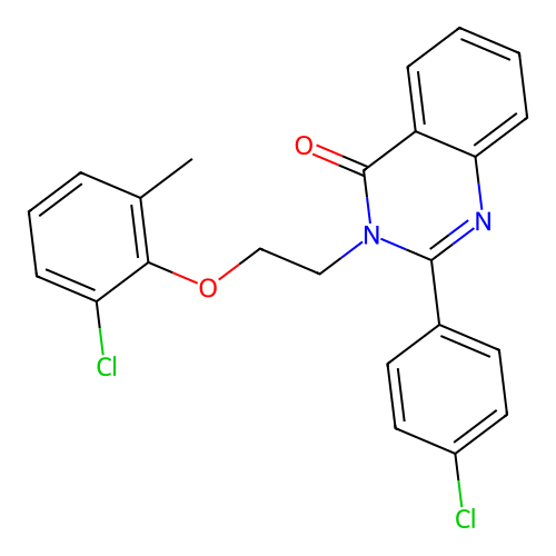3-(2-(2-chloro-6-methylphenoxy)ethyl)-2-(4-chlorophenyl)quinazolin-4(3H)-one structure