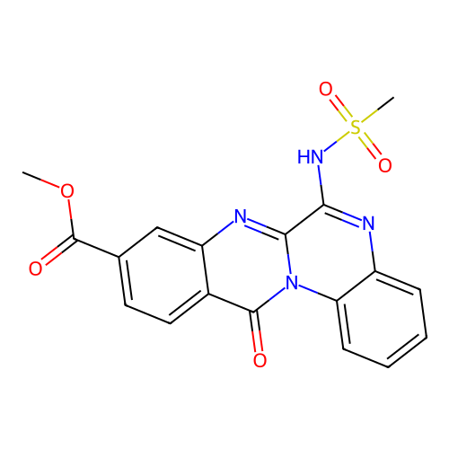 methyl 6-(methanesulfonamido)-12-oxoquinoxalino[2,1-b]quinazoline-9-carboxylate structure