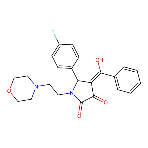 4-benzoyl-5-(4-fluorophenyl)-3-hydroxy-1-(2-morpholinoethyl)-1H-pyrrol-2(5H)-one structure