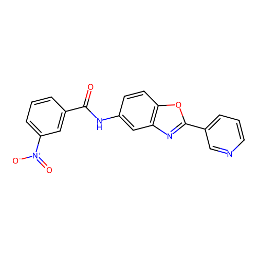 3-nitro-N-[2-(pyridin-3-yl)-1,3-benzoxazol-5-yl]benzamide structure