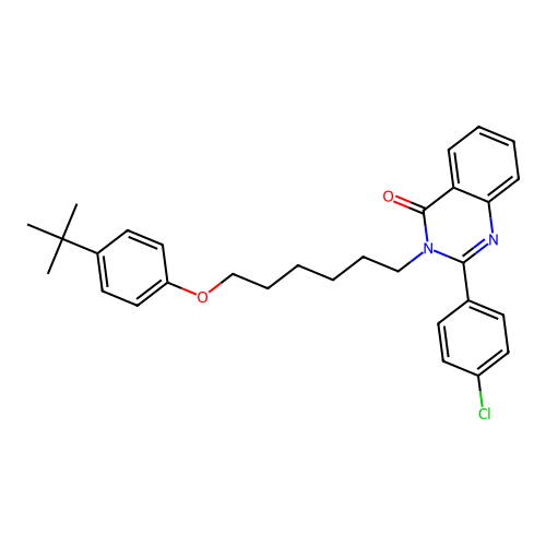 3-[6-(4-tert-butylphenoxy)hexyl]-2-(4-chlorophenyl)quinazolin-4(3H)-one structure