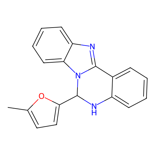 6-(5-Methylfuran-2-yl)-5,6-dihydrobenzimidazo[1,2-c]quinazoline structure