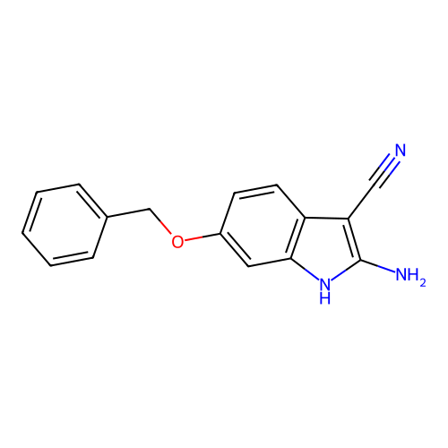 2-amino-6-phenylmethoxy-1H-indole-3-carbonitrile structure