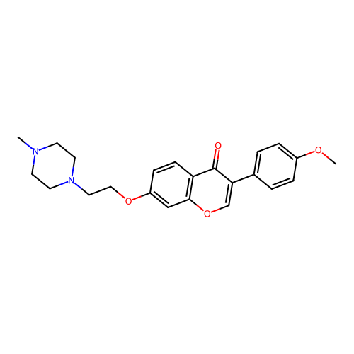 3-(4-methoxyphenyl)-7-(2-(4-methylpiperazin-1-yl)ethoxy)-4H-chromen-4-one structure