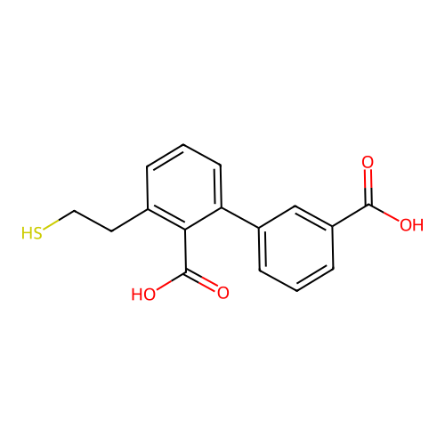 3-(2-Mercaptoethyl)-[1,1'-biphenyl]-2,3'-dicarboxylic acid structure
