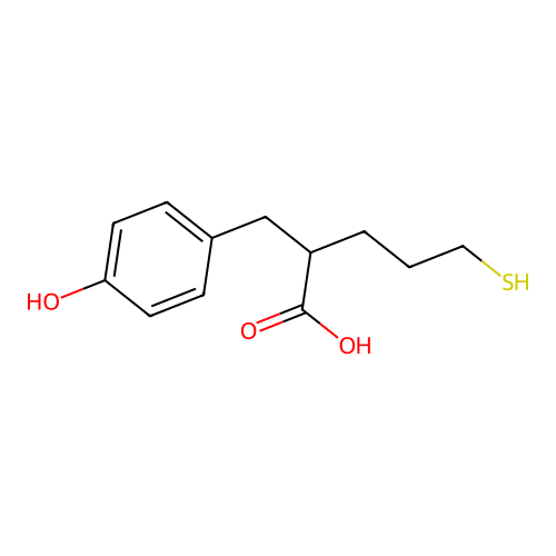 2-[(4-Hydroxyphenyl)methyl]-5-sulfanylpentanoic acid structure