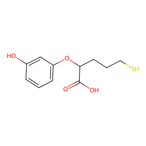 2-(3-Hydroxyphenoxy)-5-sulfanylpentanoic acid structure