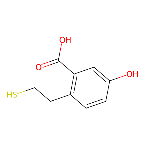 5-Hydroxy-2-(2-sulfanylethyl)benzoic acid structure