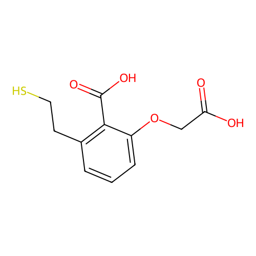 2-(Carboxymethoxy)-6-(2-sulfanylethyl)benzoic acid structure
