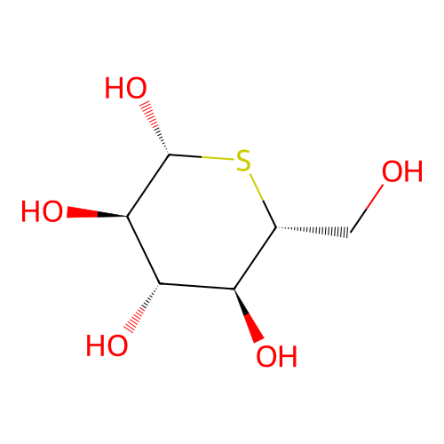 5-Thio-beta-D-glucopyranose structure