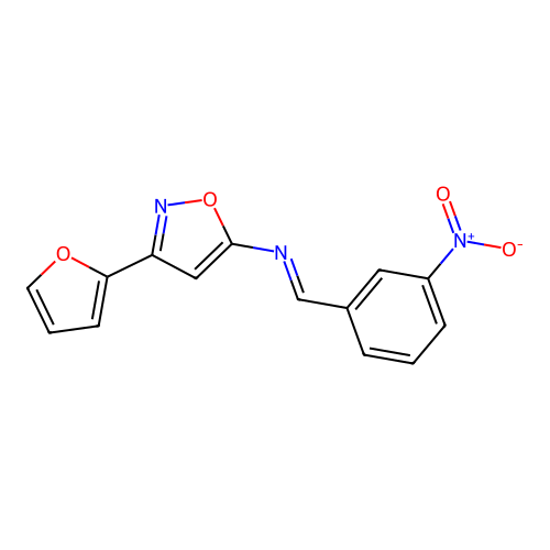 5-Isoxazolamine, 3-(2-furanyl)-N-((3-nitrophenyl)methylene)- structure