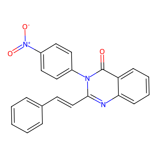 3-(4-nitrophenyl)-2-[(E)-2-phenylethenyl]quinazolin-4-one structure