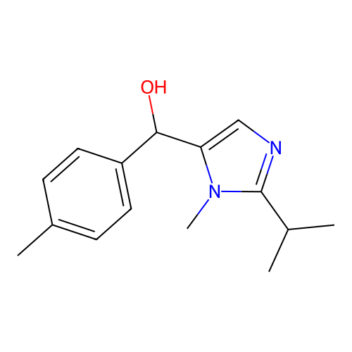 (4-methylphenyl)[1-methyl-2-(propan-2-yl)-1H-imidazol-5-yl]methanol structure