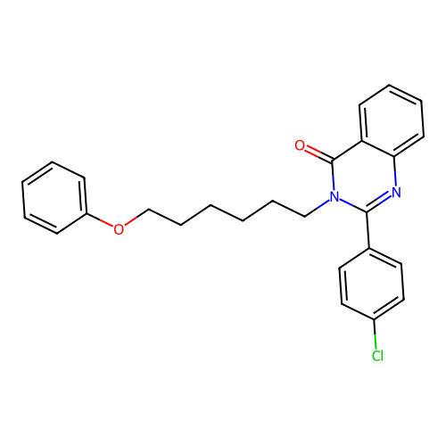 2-(4-chlorophenyl)-3-(6-phenoxyhexyl)quinazolin-4(3H)-one structure
