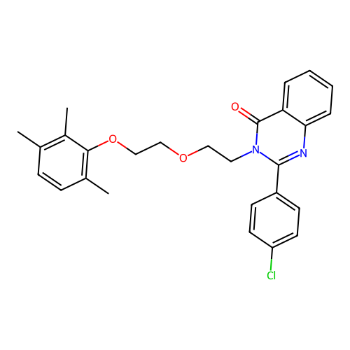 2-(4-chlorophenyl)-3-[2-[2-(2,3,6-trimethylphenoxy)ethoxy]ethyl]quinazolin-4-one structure