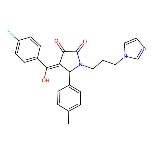 4-(4-fluorobenzoyl)-3-hydroxy-1-[3-(1H-imidazol-1-yl)propyl]-5-(4-methylphenyl)-2,5-dihydro-1H-pyrrol-2-one structure