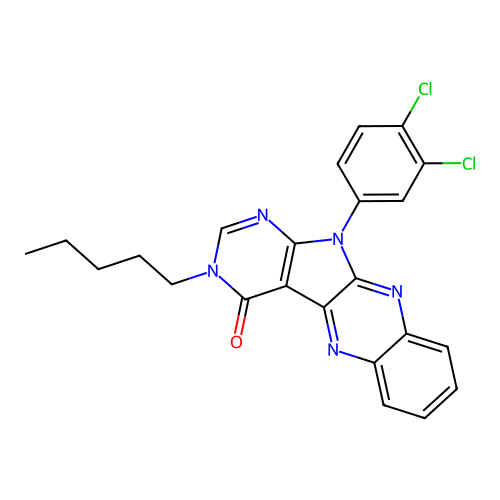 C23H19Cl2N5O structure