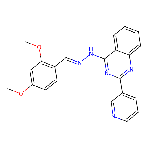 N-[(E)-(2,4-dimethoxyphenyl)methylideneamino]-2-pyridin-3-ylquinazolin-4-amine structure