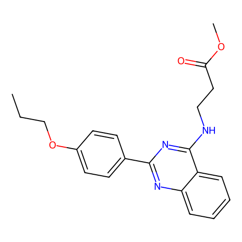 Methyl 3-((2-(4-propoxyphenyl)quinazolin-4-yl)amino)propanoate structure