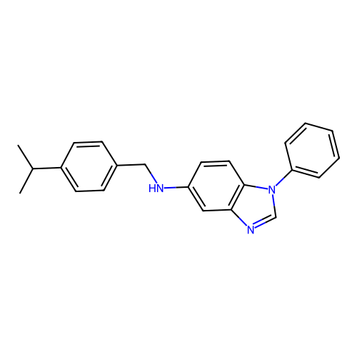 1-phenyl-N-[4-(propan-2-yl)benzyl]-1H-benzimidazol-5-amine structure