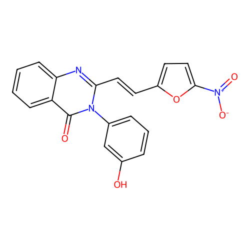 3-(3-hydroxyphenyl)-2-[(E)-2-(5-nitrofuran-2-yl)ethenyl]quinazolin-4-one structure