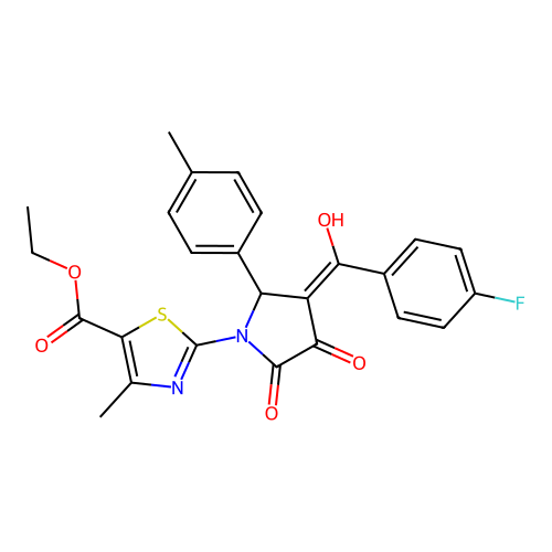 ethyl 2-(3-(4-fluorobenzoyl)-4-hydroxy-5-oxo-2-(p-tolyl)-2,5-dihydro-1H-pyrrol-1-yl)-4-methylthiazole-5-carboxylate structure
