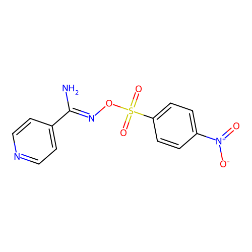 N'-{[(4-nitrophenyl)sulfonyl]oxy}pyridine-4-carboximidamide structure