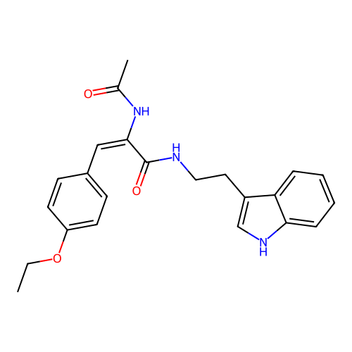 (E)-2-acetamido-3-(4-ethoxyphenyl)-N-[2-(1H-indol-3-yl)ethyl]prop-2-enamide structure