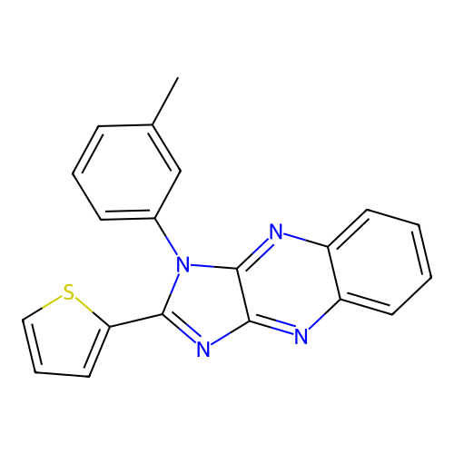 1-(3-methylphenyl)-2-(thiophen-2-yl)-1H-imidazo[4,5-b]quinoxaline structure