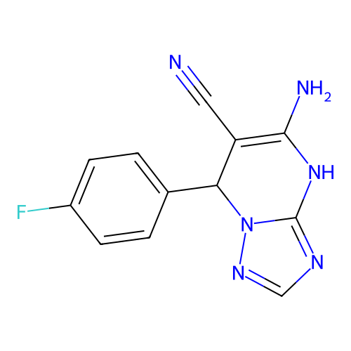 5-Amino-7-(4-fluoro-phenyl)-4,7-dihydro-[1,2,4]triazolo[1,5-a]pyrimidine-6-carbonitrile structure